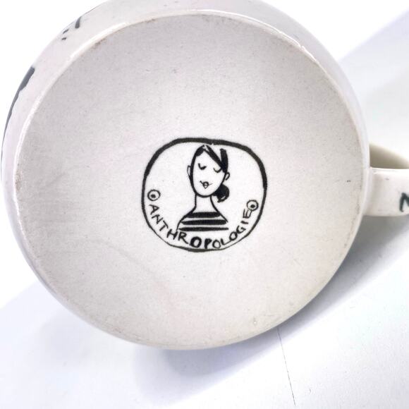 Anthropologie People Person Coffee Mug Collectible 10 oz. White Black Blue Faces - Picture 5 of 6